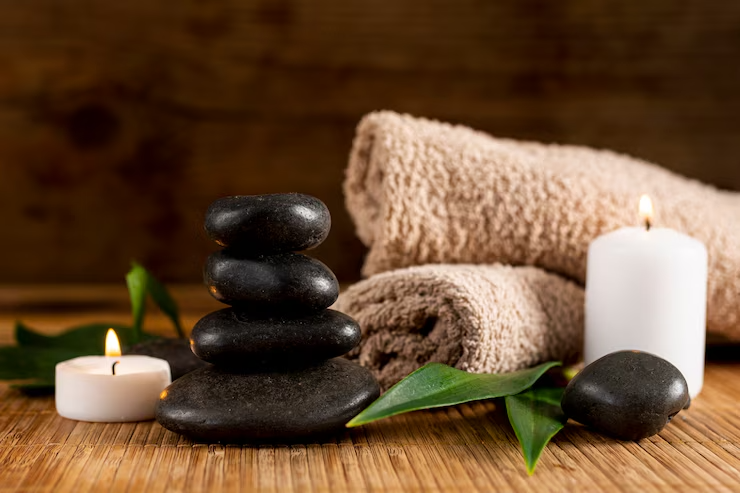 Hot Stone Massage at ome in dubai. Business Bay